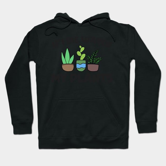 If I Die Water My Plants Funny Gardening Gift Hoodie by Mesyo